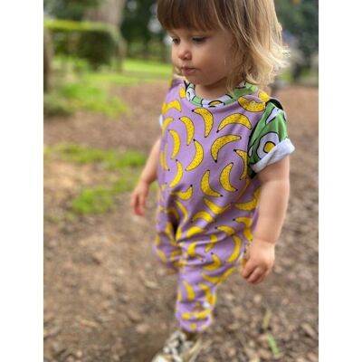 Banana dungarees, kids clothes, baby, toddler, unisex, baby shower, handmade, new mum gift, newborn, stretch