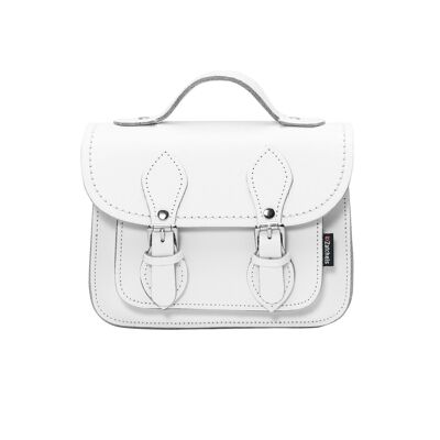 Handmade Leather Micro Satchel - White