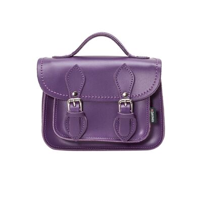 Micro satchel de cuero hecho a mano - Morado