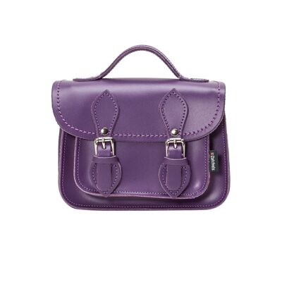 Handmade Leather Micro Satchel - Purple