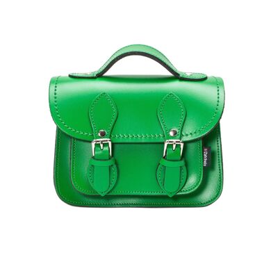 Micro satchel de cuero hecho a mano - Verde