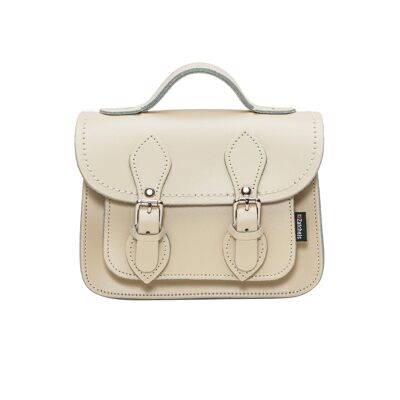 Handgemachte Leder Micro Satchel - Pastellcreme