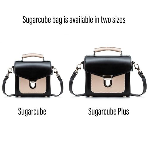 Handmade Leather Sugarcube Handbag - Cafe Noir - Plus