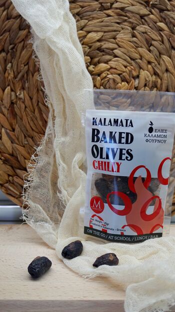 Olives Kalamata, cuites au four, collation saine, saveur Chili 3