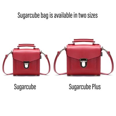 Borsa a mano Sugarcube in pelle fatta a mano - Rossa - Plus