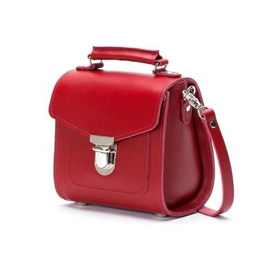 Borsa a mano Sugarcube in pelle fatta a mano - Rossa - Plus