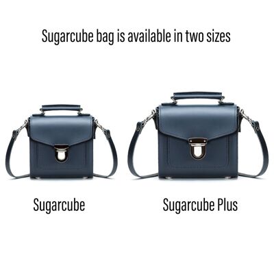 Handgemachte Leder Sugarcube Handtasche - Navy - Plus
