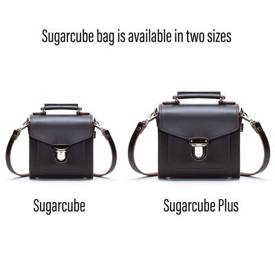 Handmade Leather Sugarcube Handbag - Dark Brown - Plus