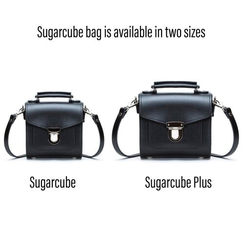 Handmade Leather Sugarcube Handbag - Black - Plus