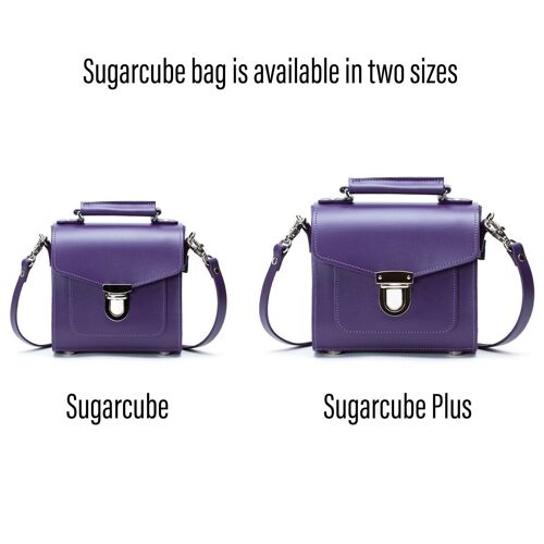 Handmade Leather Sugarcube Handbag - Purple - Plus