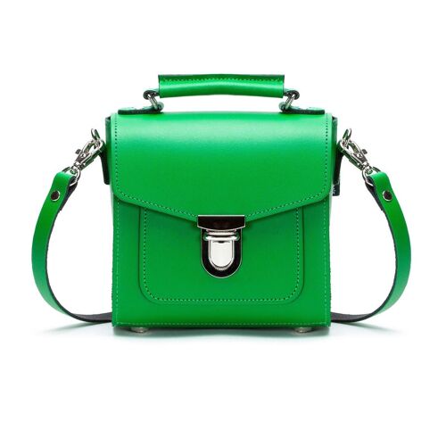 Handmade Leather Sugarcube Handbag - Green - Small