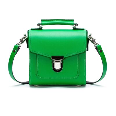 Handmade Leather Sugarcube Handbag - Green - Small