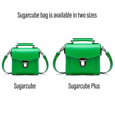 Handmade Leather Sugarcube Handbag - Green - Plus