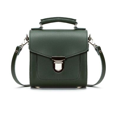 Handmade Leather Sugarcube Handbag - Ivy Green - Small