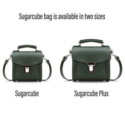 Handgemachte Leder Sugarcube Handtasche - Ivy Green - Plus