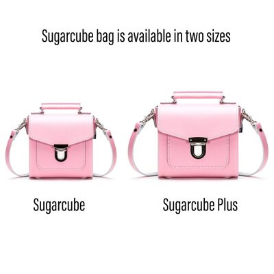 Handgemachte Leder Sugarcube Handtasche - Pastellrosa - Plus
