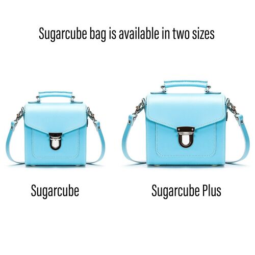 Handmade Leather Sugarcube Handbag - Pastel Baby Blue - Plus