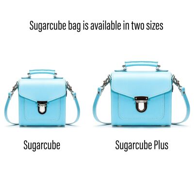 Handmade Leather Sugarcube Handbag - Pastel Baby Blue - Plus