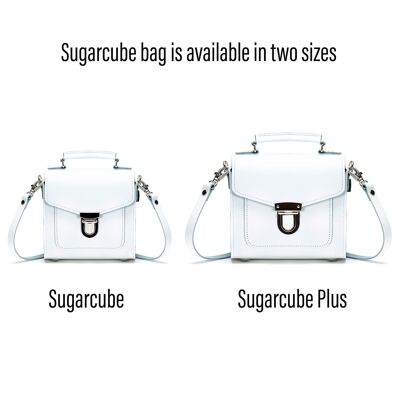 Handmade Leather Sugarcube Handbag - White - Plus