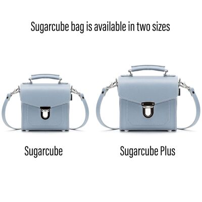 Handgemachte Leder Sugarcube Handtasche - Fliedergrau - Plus