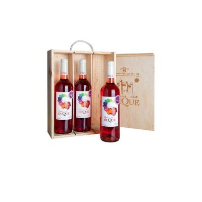 Wooden Box of 3 Bottles of Rosé Wine Lagar del Duque DO Cigales 12.5%
