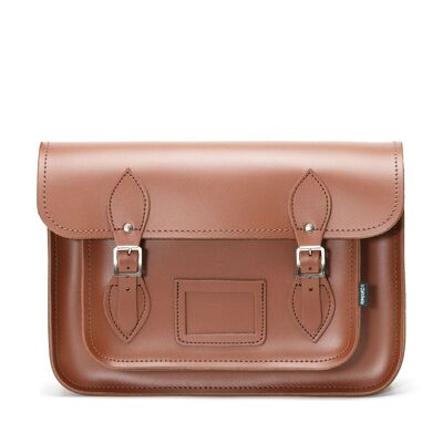 Handmade Leather Satchel - Chestnut - 16"