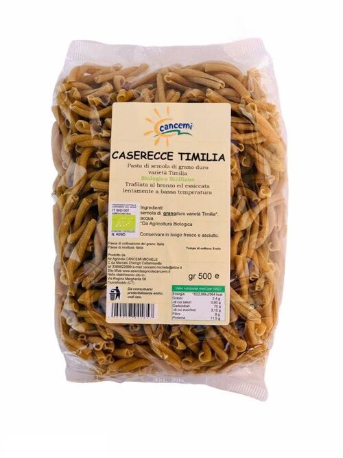 Pasta Caserecce di grano varietà Timilia Biologico gr 500
