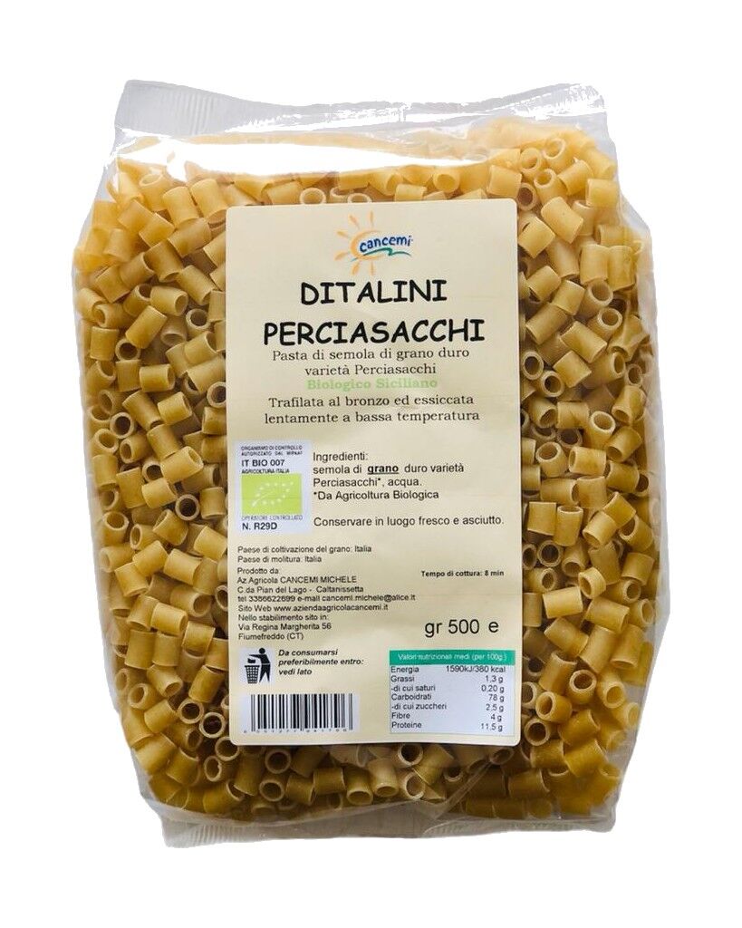 Achat Pâtes de blé Bio Ditalini variété Perciasacchi gr en gros