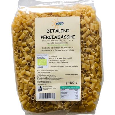 Pasta Ditalini di grano varietà Perciasacchi Biologico gr