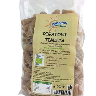 Pasta Rigatoni di grano varietà Timilia Biologico gr 500