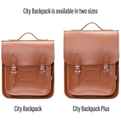 Handmade Leather City Backpack - Chestnut - Plus