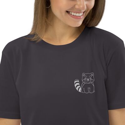 Panda roux T-shirt (broderie) Gris Chiné