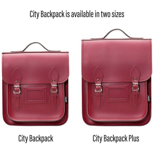 Handmade Leather City Backpack - Oxblood - Plus
