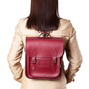 Sac à dos de ville en cuir fait main - Oxblood - Plus 5