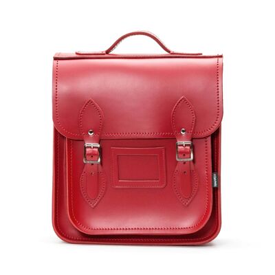 Handmade Leather City Backpack - Red - Small