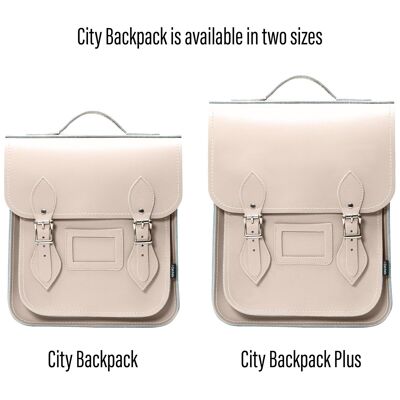 Handmade Leather City Backpack - Iced Coffee - Plus