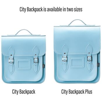 Sac à Dos City en Cuir - Bleu Bébé Pastel - Plus 1