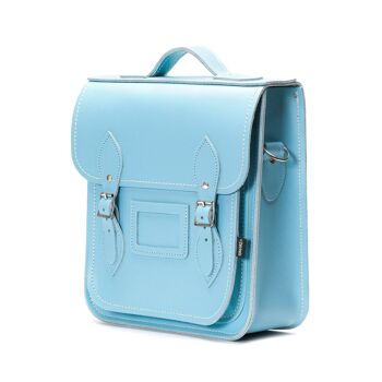 Sac à Dos City en Cuir - Bleu Bébé Pastel - Plus 2