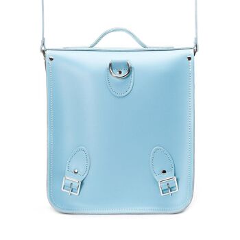 Sac à Dos City en Cuir - Bleu Bébé Pastel - Plus 4