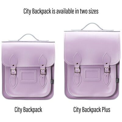Leder City Rucksack - Pastellviolett - Plus