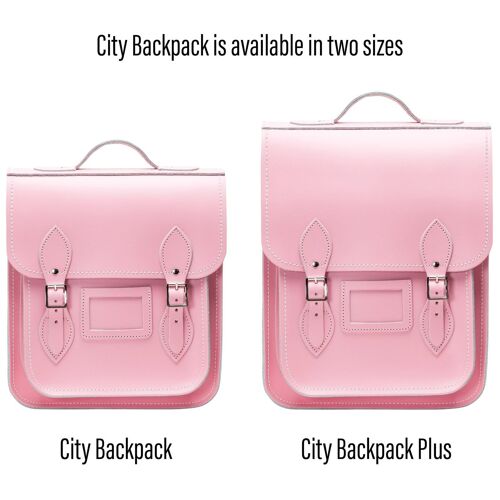 Leather City Backpack - Pastel Pink - Plus