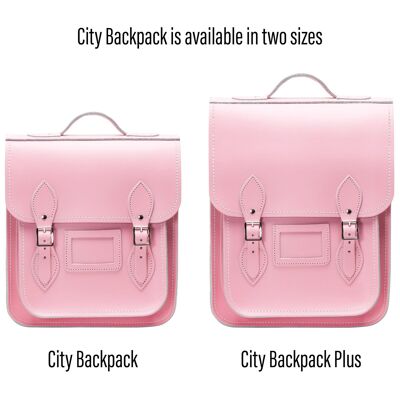 Leder City Rucksack - Pastellrosa - Plus