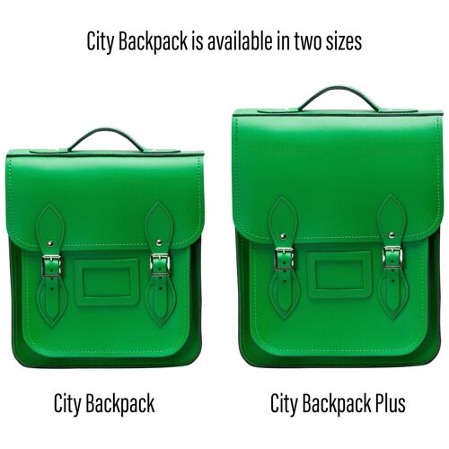 Handmade Leather City Backpack - Green - Plus