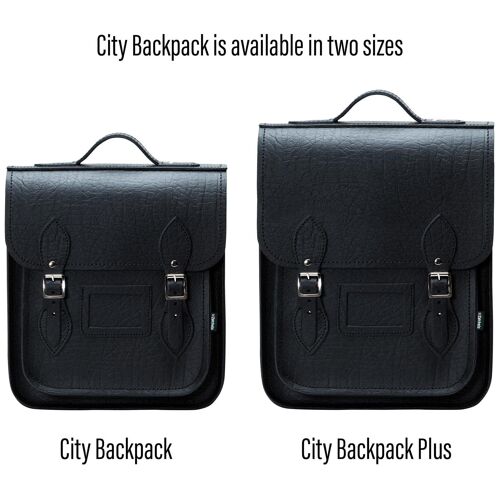 Executive Handmade Leather City Backpack - Black - Plus