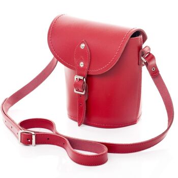 Sac Barrel Fait Main En Cuir - Rouge - Petit 2