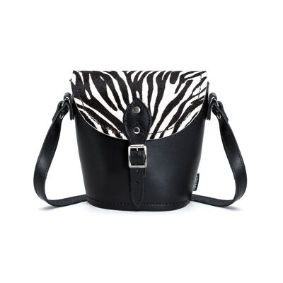 Borsa a botte in pelle fatta a mano - Zebra