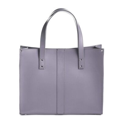 Handmade Leather Shopper - Lilac Grey