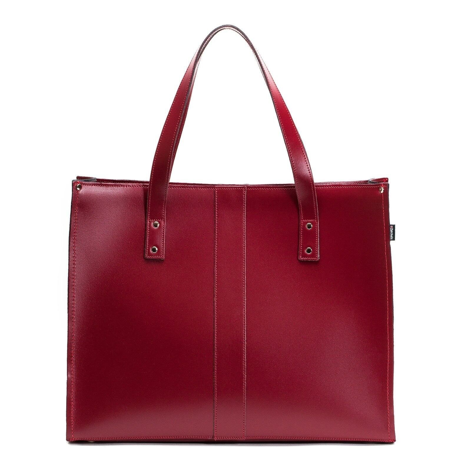 Shopper in pelle fatta a mano - Oxblood