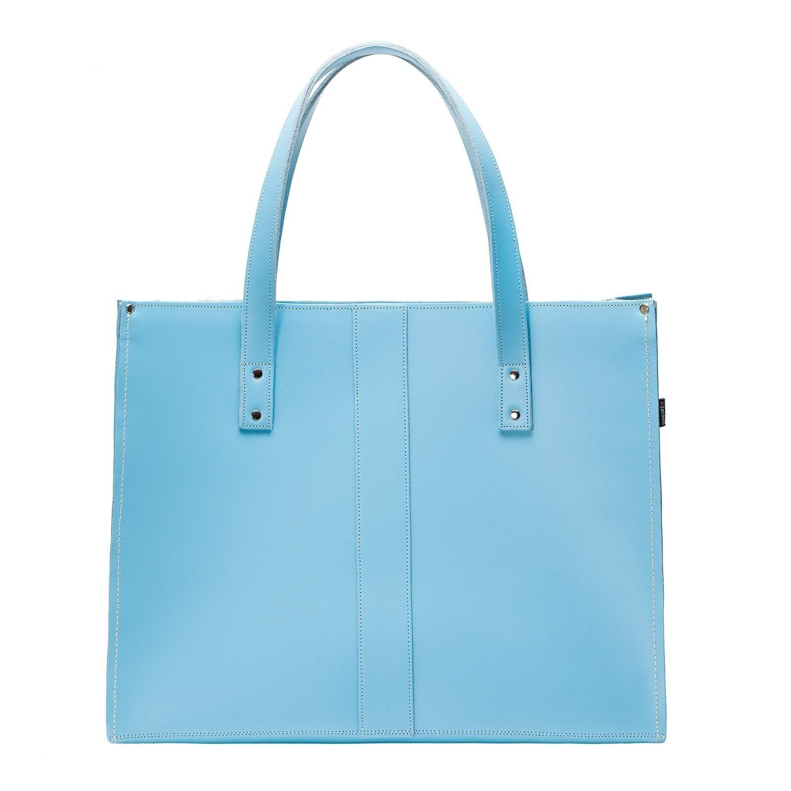 Shopper in pelle fatta a mano - Pastel Baby Blue