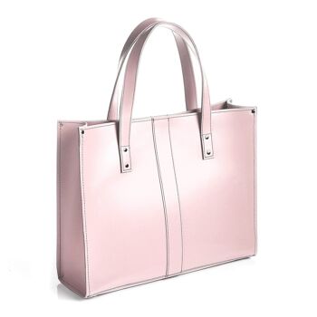 Shopper en cuir fait à la main - Quartz rose 5